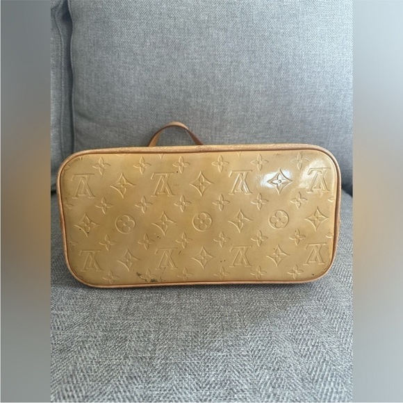 LOUIS VUITTON HOUSTON VERNIS MONOGRAM DAMIER YELLOW GOLD SHOULDER TOTE BAG - Picture 4 of 16